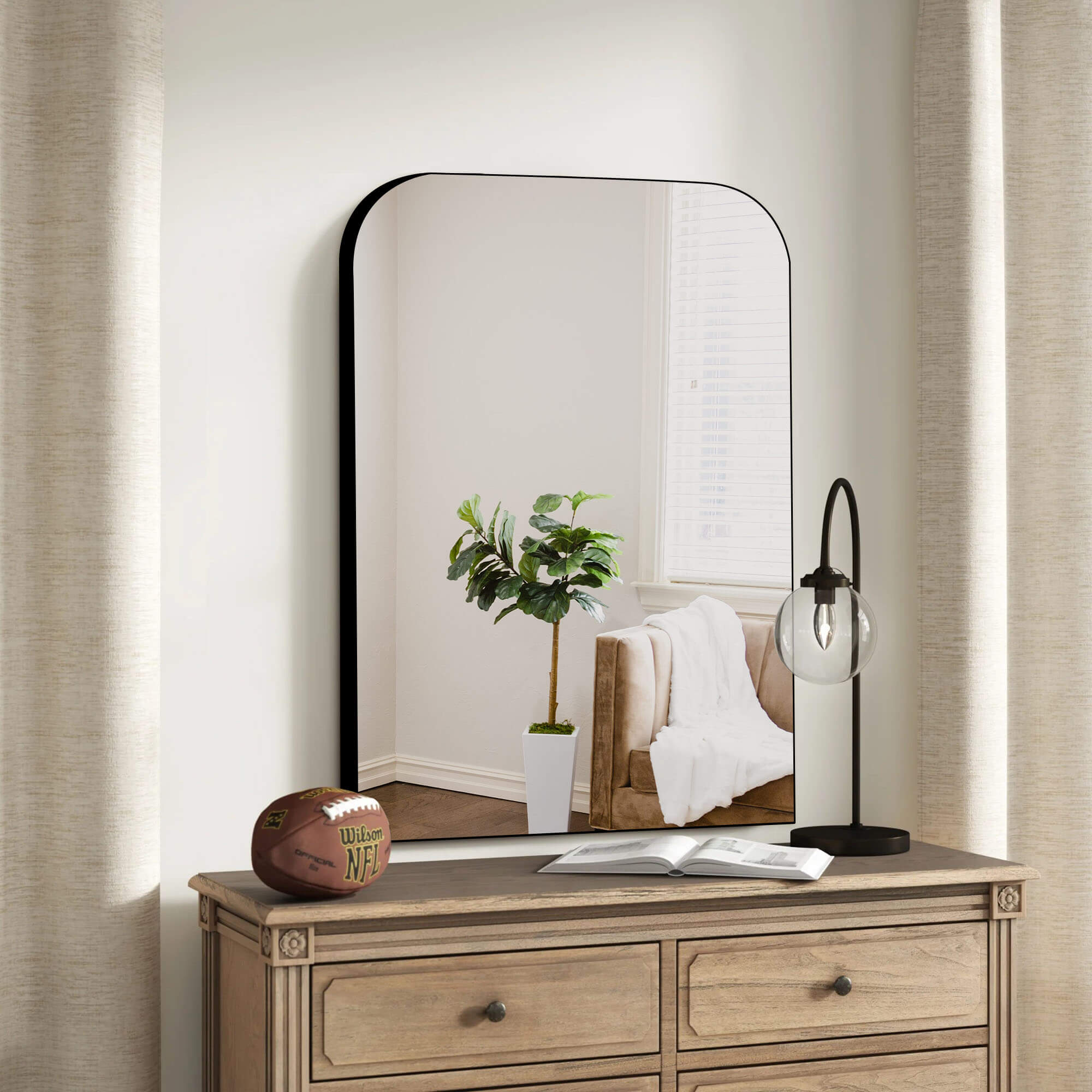 black decor wall mirror