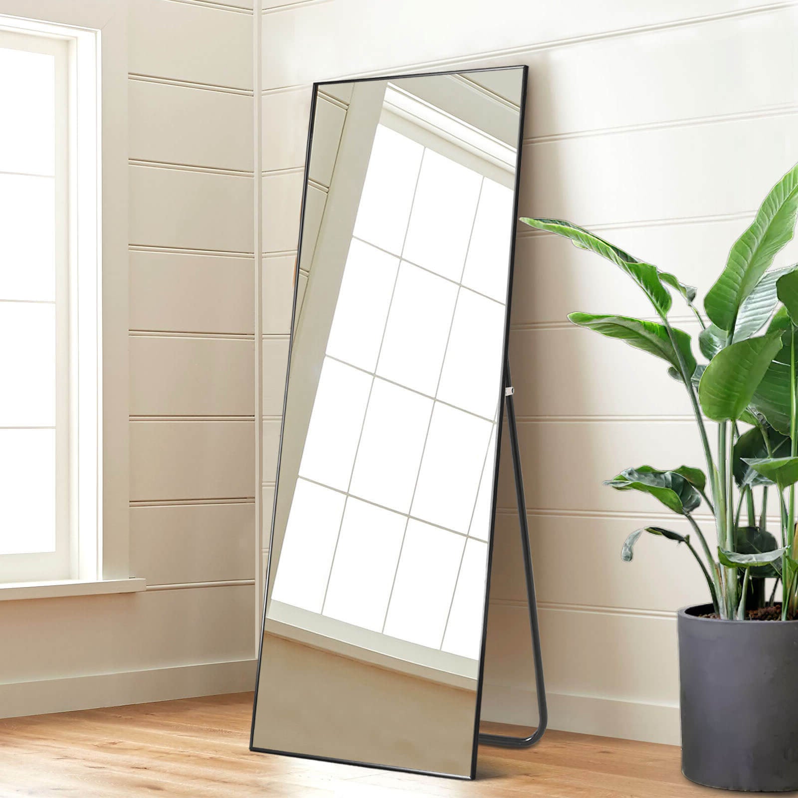 black full length standing mirror
