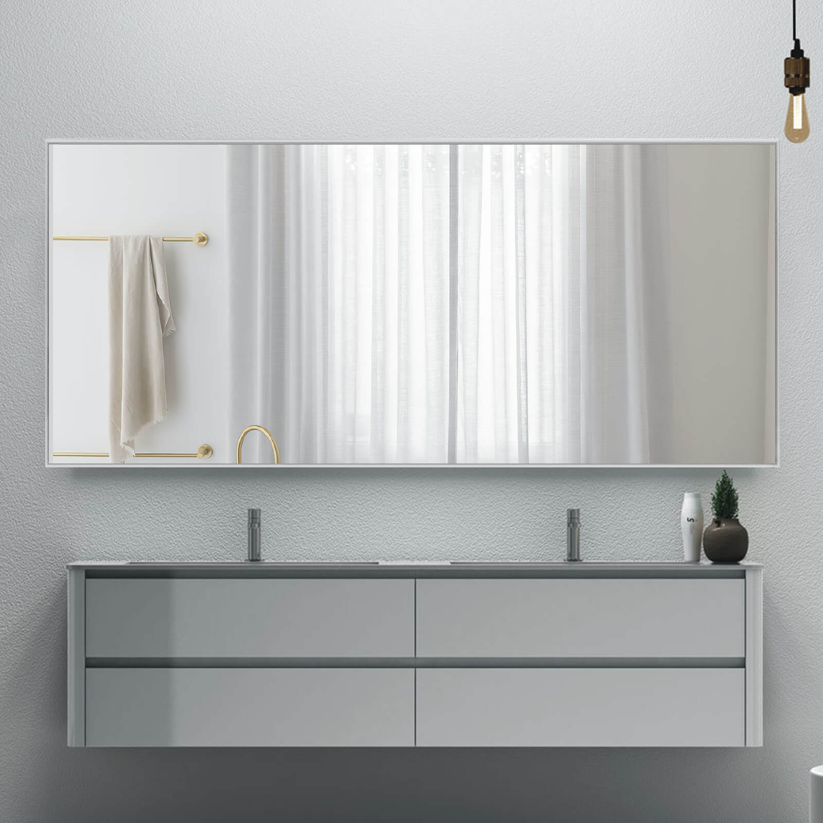 Dorothy-71"x 31.5" Oversized Rectangle Metal Framed Full Length Floor Mirror