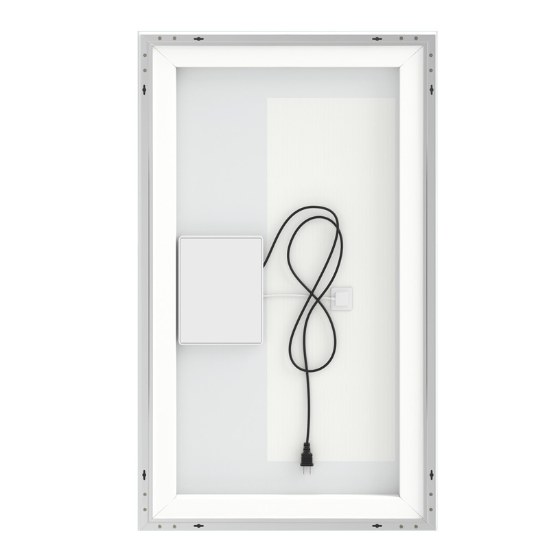 Back view of a Bathroom mirror with lights