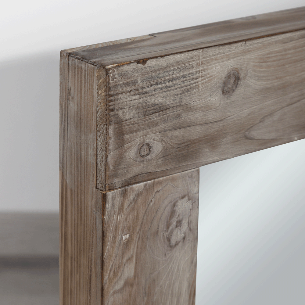 wood full length leaning mirror